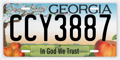 GA license plate CCY3887