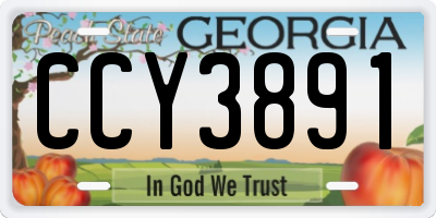 GA license plate CCY3891