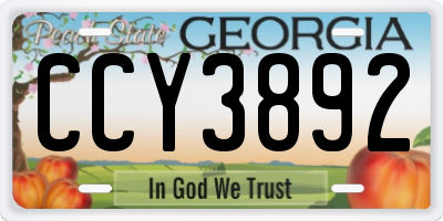 GA license plate CCY3892
