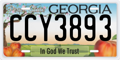 GA license plate CCY3893