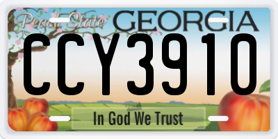 GA license plate CCY3910