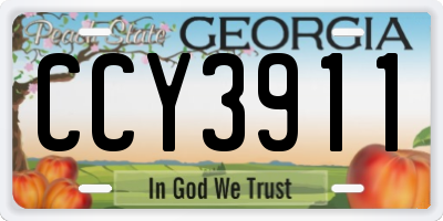 GA license plate CCY3911