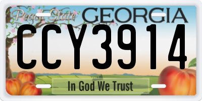 GA license plate CCY3914
