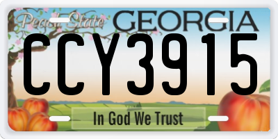 GA license plate CCY3915