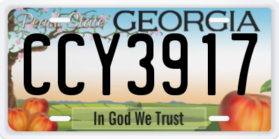 GA license plate CCY3917