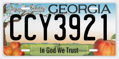 GA license plate CCY3921