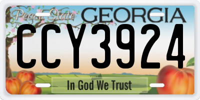GA license plate CCY3924