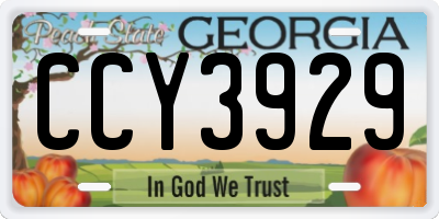 GA license plate CCY3929