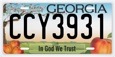 GA license plate CCY3931