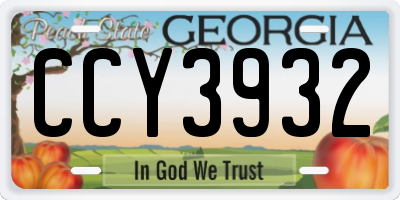 GA license plate CCY3932