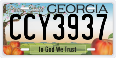 GA license plate CCY3937