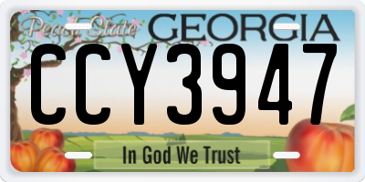 GA license plate CCY3947