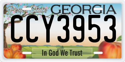 GA license plate CCY3953