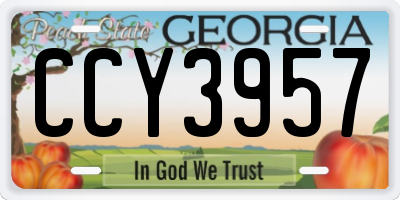 GA license plate CCY3957