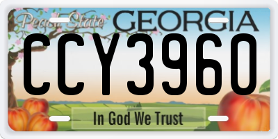 GA license plate CCY3960