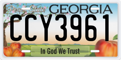 GA license plate CCY3961