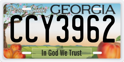 GA license plate CCY3962