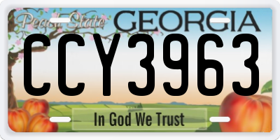 GA license plate CCY3963