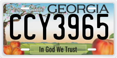 GA license plate CCY3965