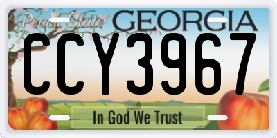 GA license plate CCY3967