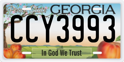 GA license plate CCY3993
