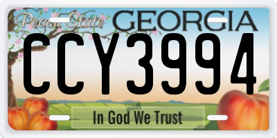 GA license plate CCY3994