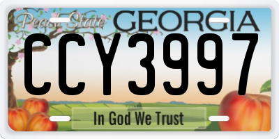 GA license plate CCY3997