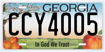 GA license plate CCY4005