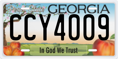 GA license plate CCY4009
