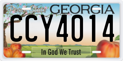 GA license plate CCY4014