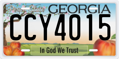 GA license plate CCY4015