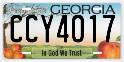 GA license plate CCY4017