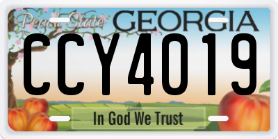 GA license plate CCY4019