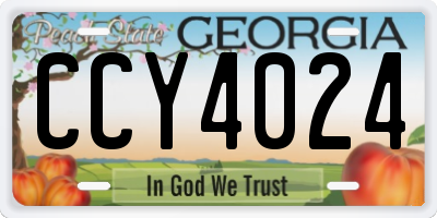 GA license plate CCY4024