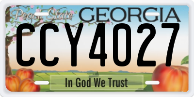 GA license plate CCY4027