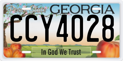 GA license plate CCY4028
