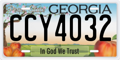 GA license plate CCY4032