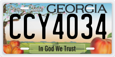 GA license plate CCY4034