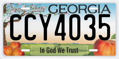 GA license plate CCY4035