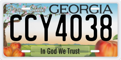 GA license plate CCY4038