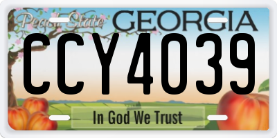GA license plate CCY4039