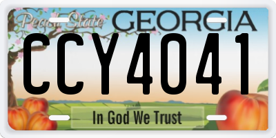 GA license plate CCY4041