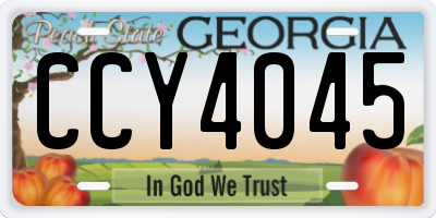 GA license plate CCY4045