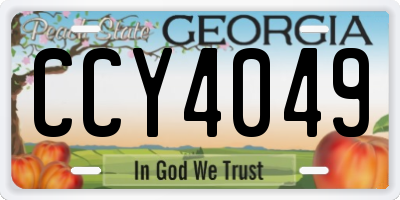 GA license plate CCY4049