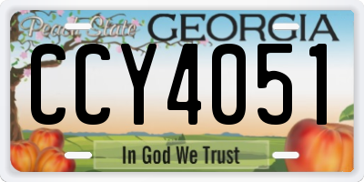 GA license plate CCY4051