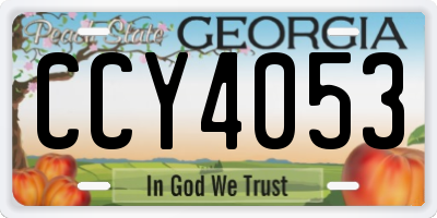 GA license plate CCY4053