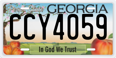 GA license plate CCY4059