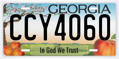 GA license plate CCY4060