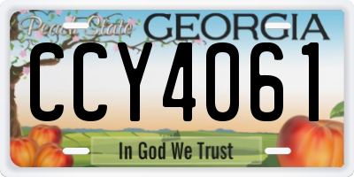 GA license plate CCY4061