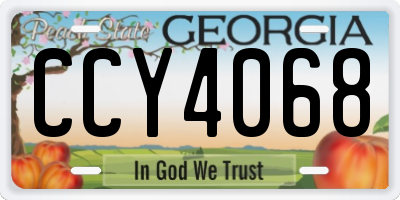 GA license plate CCY4068